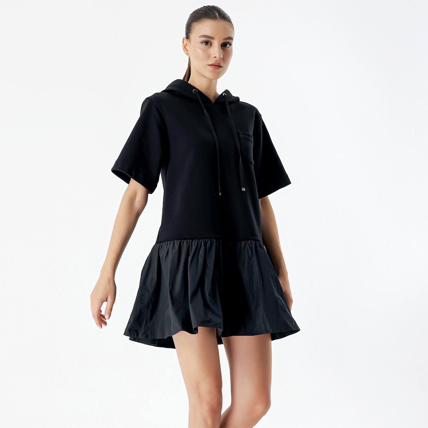 Moncler - Black Hoodie Mini Dress